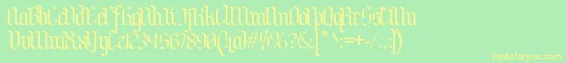 Weitere Informationen zur BenschGothic-Schriftart BenschGothic-Schriftart – Gelbe Schriften auf grünem Hintergrund