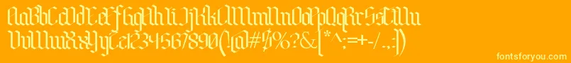 Czcionka BenschGothic – żółte czcionki na pomarańczowym tle