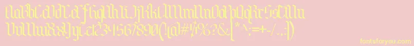 BenschGothic-fontti – keltaiset fontit vaaleanpunaisella taustalla
