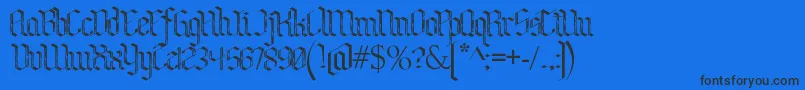 BenschGothicFlames Font – Black Fonts on Blue Background