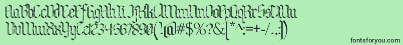 BenschGothicFlames Font – Black Fonts on Green Background