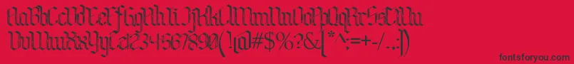フォントBenschGothicFlames – 赤い背景に黒い文字
