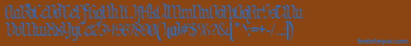 BenschGothicFlames Font – Blue Fonts on Brown Background