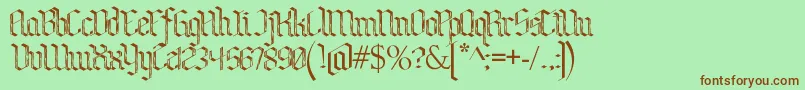 BenschGothicFlames Font – Brown Fonts on Green Background