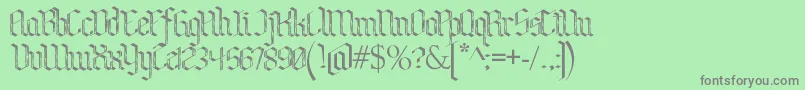 BenschGothicFlames Font – Gray Fonts on Green Background