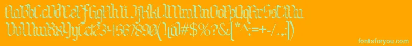 BenschGothicFlames Font – Green Fonts on Orange Background