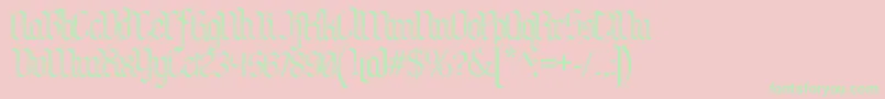 BenschGothicFlames Font – Green Fonts on Pink Background