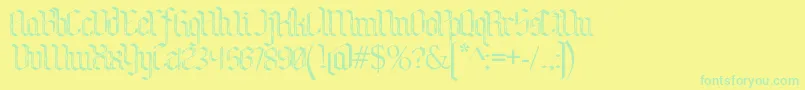 BenschGothicFlames Font – Green Fonts on Yellow Background