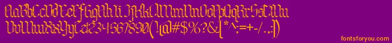 BenschGothicFlames Font – Orange Fonts on Purple Background