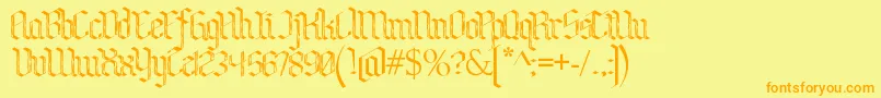 BenschGothicFlames Font – Orange Fonts on Yellow Background