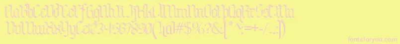 BenschGothicFlames Font – Pink Fonts on Yellow Background