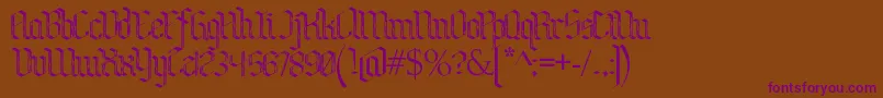 BenschGothicFlames Font – Purple Fonts on Brown Background