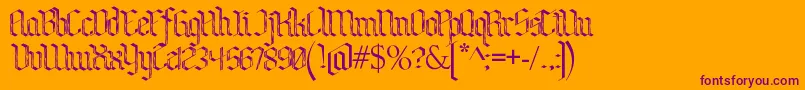 BenschGothicFlames Font – Purple Fonts on Orange Background