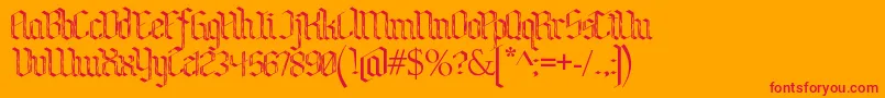 BenschGothicFlames Font – Red Fonts on Orange Background