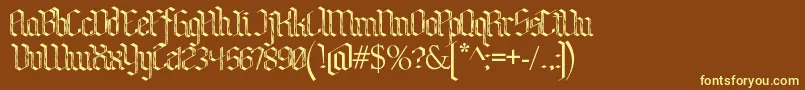 BenschGothicFlames Font – Yellow Fonts on Brown Background