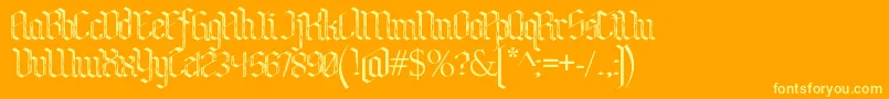 BenschGothicFlames Font – Yellow Fonts on Orange Background