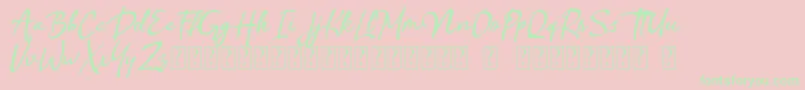 Benthol Font – Green Fonts on Pink Background