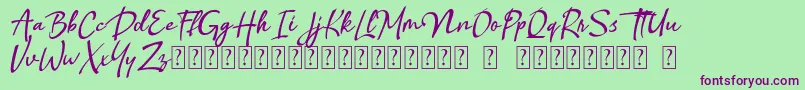 Benthol Font – Purple Fonts on Green Background