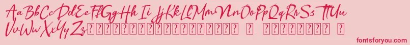 Benthol-Schriftart – Rote Schriften auf rosa Hintergrund