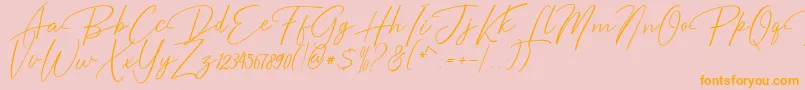 Bentosa Font – Orange Fonts on Pink Background