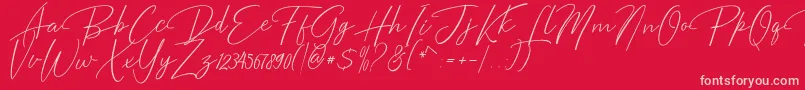 Bentosa Font – Pink Fonts on Red Background