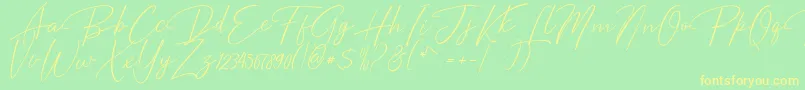 Bentosa Font – Yellow Fonts on Green Background