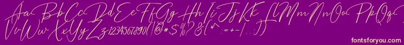 Bentosa Font – Yellow Fonts on Purple Background