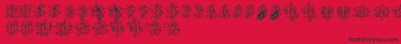 Cherubimcaps Font – Black Fonts on Red Background