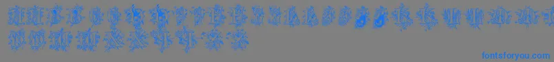Cherubimcaps Font – Blue Fonts on Gray Background