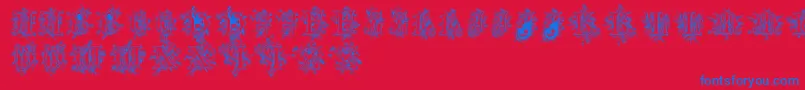 Cherubimcaps Font – Blue Fonts on Red Background