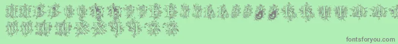 Cherubimcaps Font – Gray Fonts on Green Background