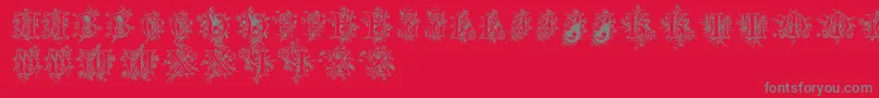 Cherubimcaps Font – Gray Fonts on Red Background