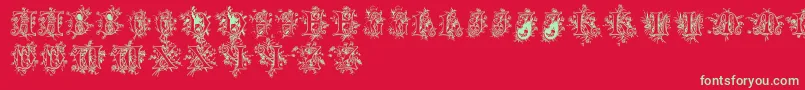 Cherubimcaps Font – Green Fonts on Red Background