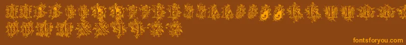 Cherubimcaps Font – Orange Fonts on Brown Background