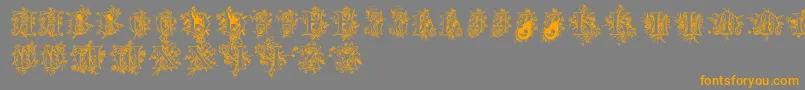 Cherubimcaps-Schriftart – Orangefarbene Schriften auf grauem Hintergrund