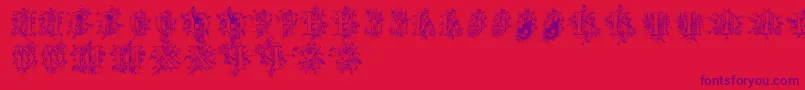 Cherubimcaps Font – Purple Fonts on Red Background