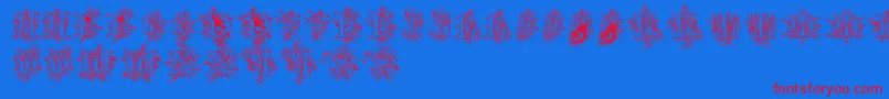 Cherubimcaps Font – Red Fonts on Blue Background
