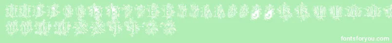 フォントCherubimcaps – 緑の背景に白い文字