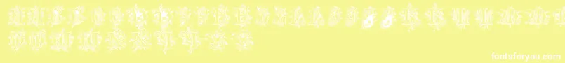 Cherubimcaps Font – White Fonts on Yellow Background
