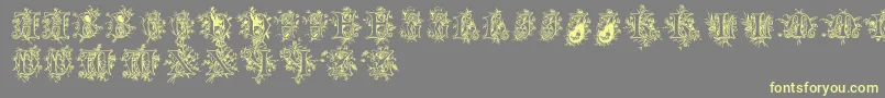 Cherubimcaps Font – Yellow Fonts on Gray Background