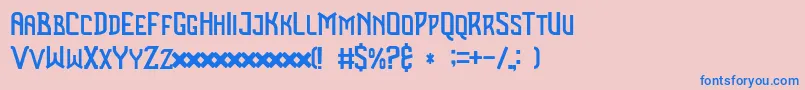 Benza Font – Blue Fonts on Pink Background