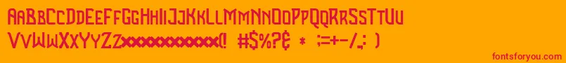 Benza Font – Red Fonts on Orange Background