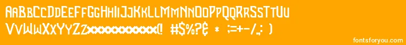 Benza Font – White Fonts on Orange Background