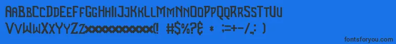 Benza Font – Black Fonts on Blue Background