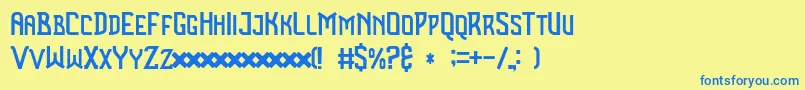 Benza Font – Blue Fonts on Yellow Background