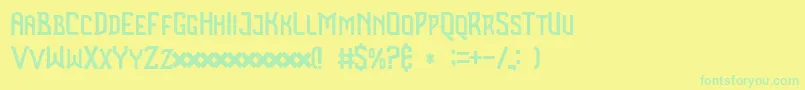 Benza Font – Green Fonts on Yellow Background