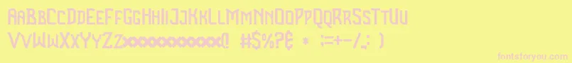 Шрифт Benza – розовые шрифты на жёлтом фоне