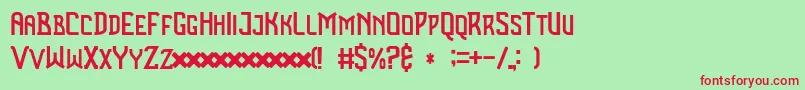 Benza Font – Red Fonts on Green Background