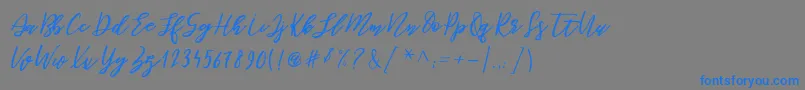 BePerky Regular-Schriftart – Blaue Schriften auf grauem Hintergrund