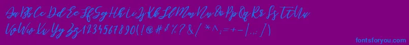 BePerky Regular Font – Blue Fonts on Purple Background